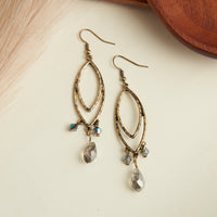 Wild Spirit Western Gold Double Oval Drop Earrings