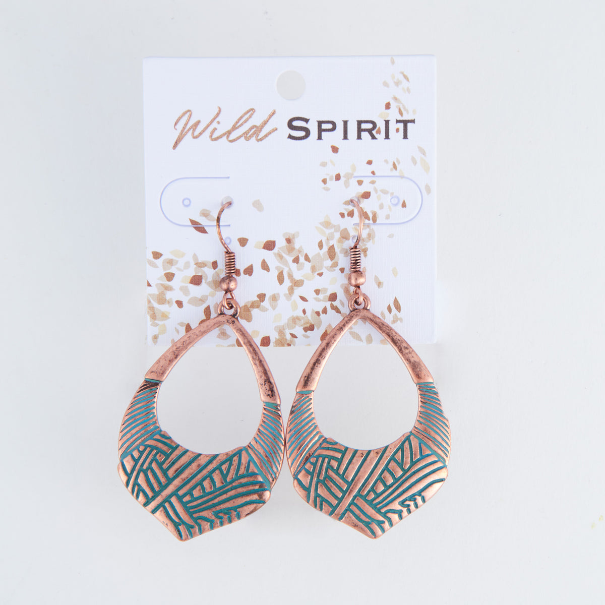 Wild Spirit Western Copper Textured Teardrop Earrings