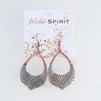 Wild Spirit Western Copper Textured Teardrop Earrings