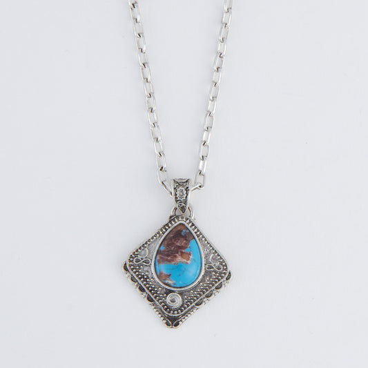 Wild Spirit Asteria Square Blue Stone 18" Pendant Necklace