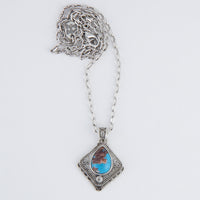 Wild Spirit Asteria Square Blue Stone 18" Pendant Necklace