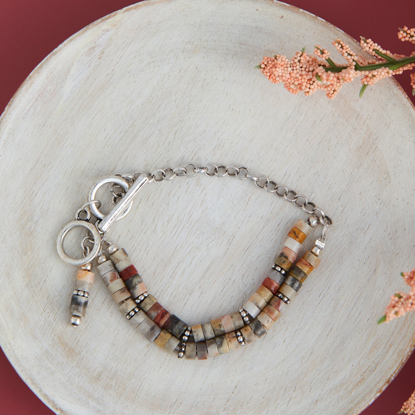 Wild Spirit Darby Agate Multi Row Beaded Bracelet