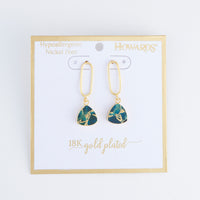 Tahani Textured Genuine Stone 18K Gold Drop Earrings