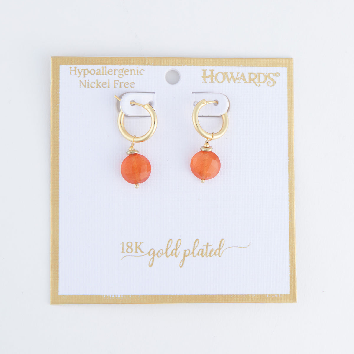 Tahani 18K Gold Genuine Stone Hoop Earrings
