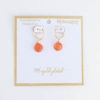 Tahani 18K Gold Genuine Stone Hoop Earrings