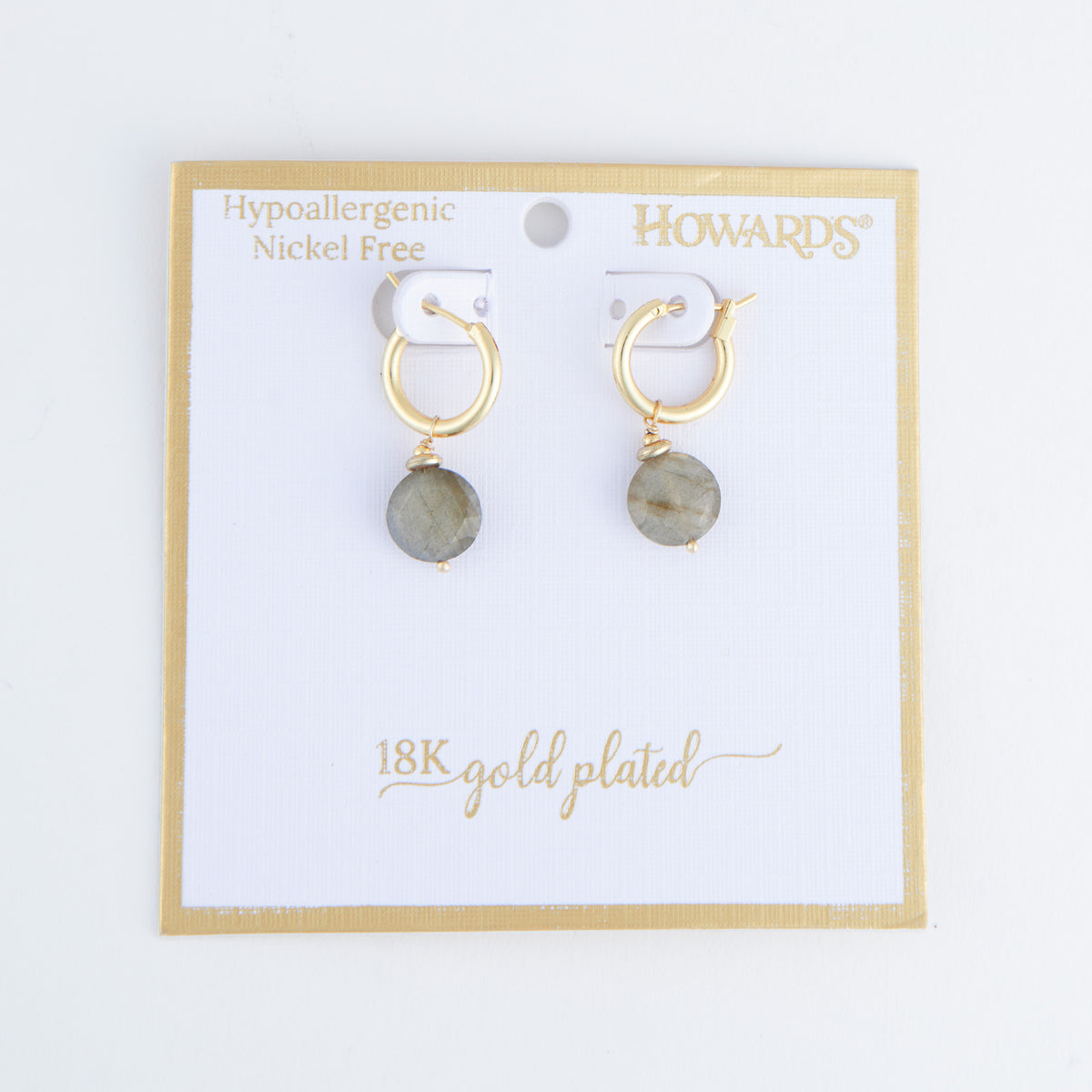 Tahani 18K Gold Genuine Stone Hoop Earrings