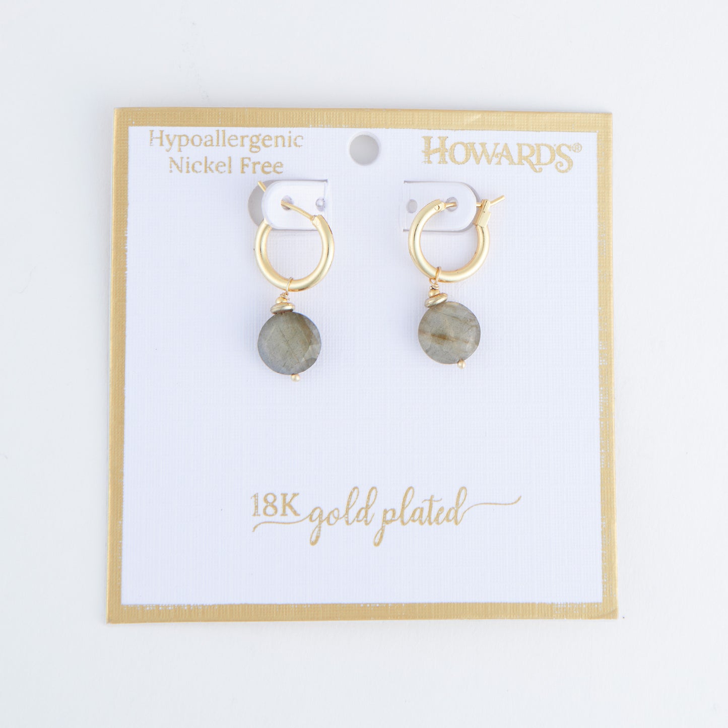 Tahani 18K Gold Genuine Stone Hoop Earrings