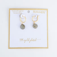 Tahani 18K Gold Genuine Stone Hoop Earrings