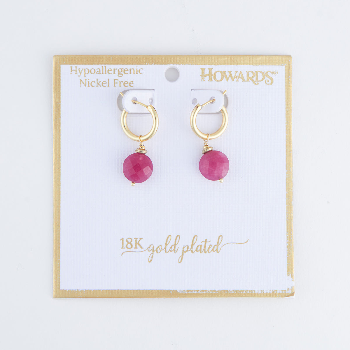 Tahani 18K Gold Genuine Stone Hoop Earrings