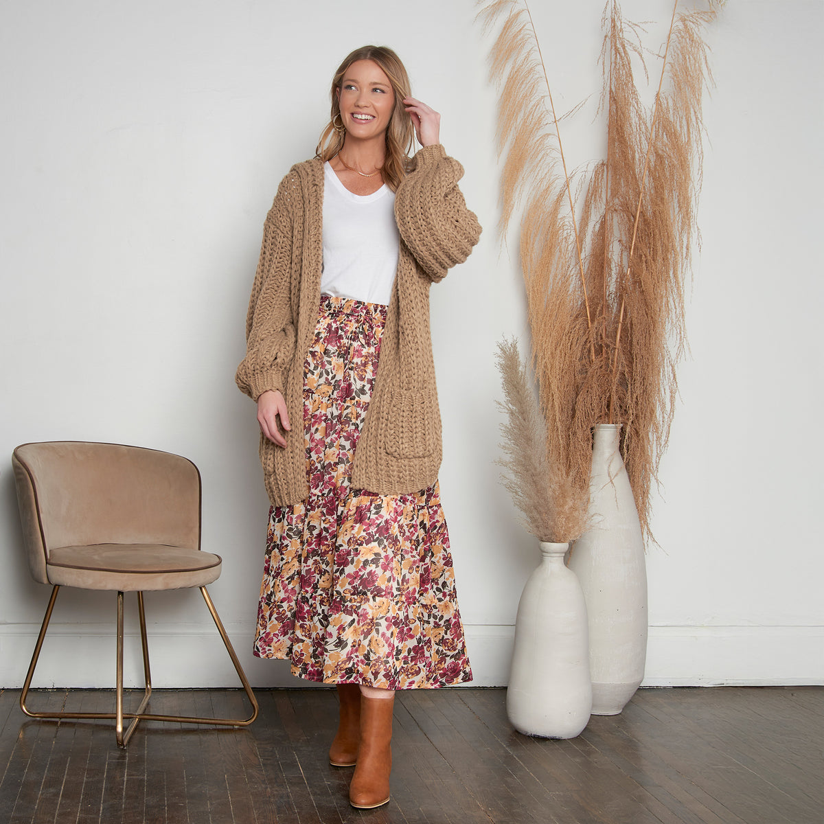 Hazel Georgette Tiered Maxi Skirt