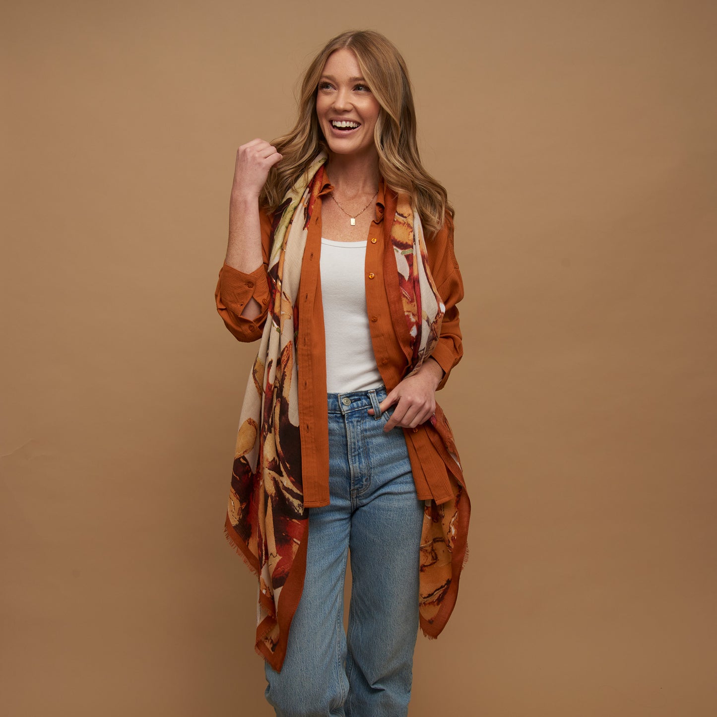 Reece Collared Long Sleeve Boyfriend Button Up Top
