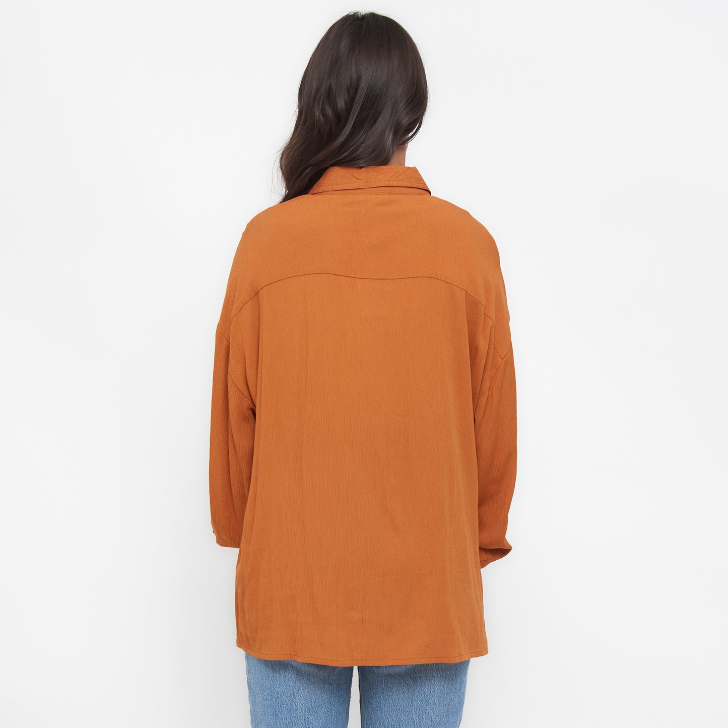 Reece Collared Long Sleeve Boyfriend Button Up Top