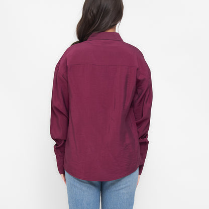 Reece Collared Long Sleeve Boyfriend Button Up Top