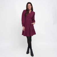 Ashton Long Sleeve Collared Button Up Tiered Dress