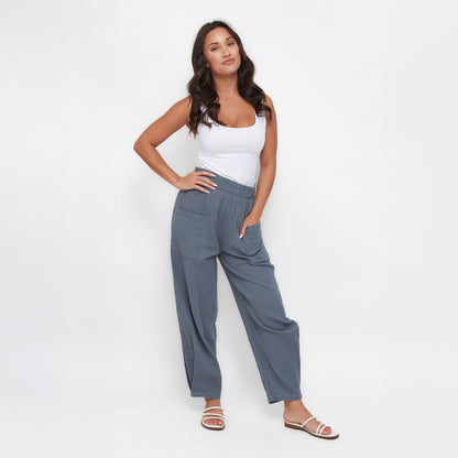 Jasmine Patch Pocket Cotton Gauze Tapered Pants