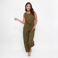 Jasmine Patch Pocket Cotton Gauze Tapered Pants
