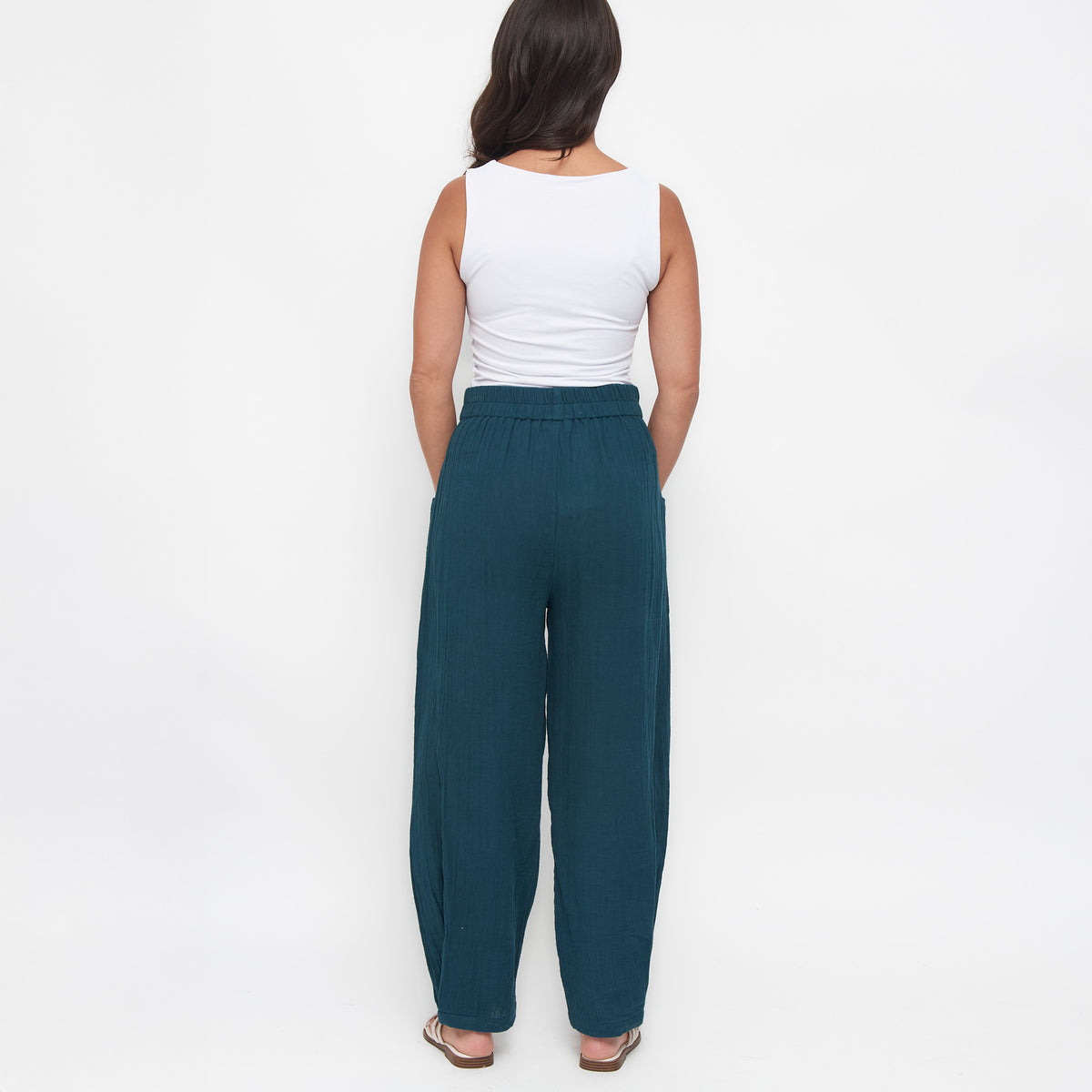 Jasmine Patch Pocket Cotton Gauze Tapered Pants