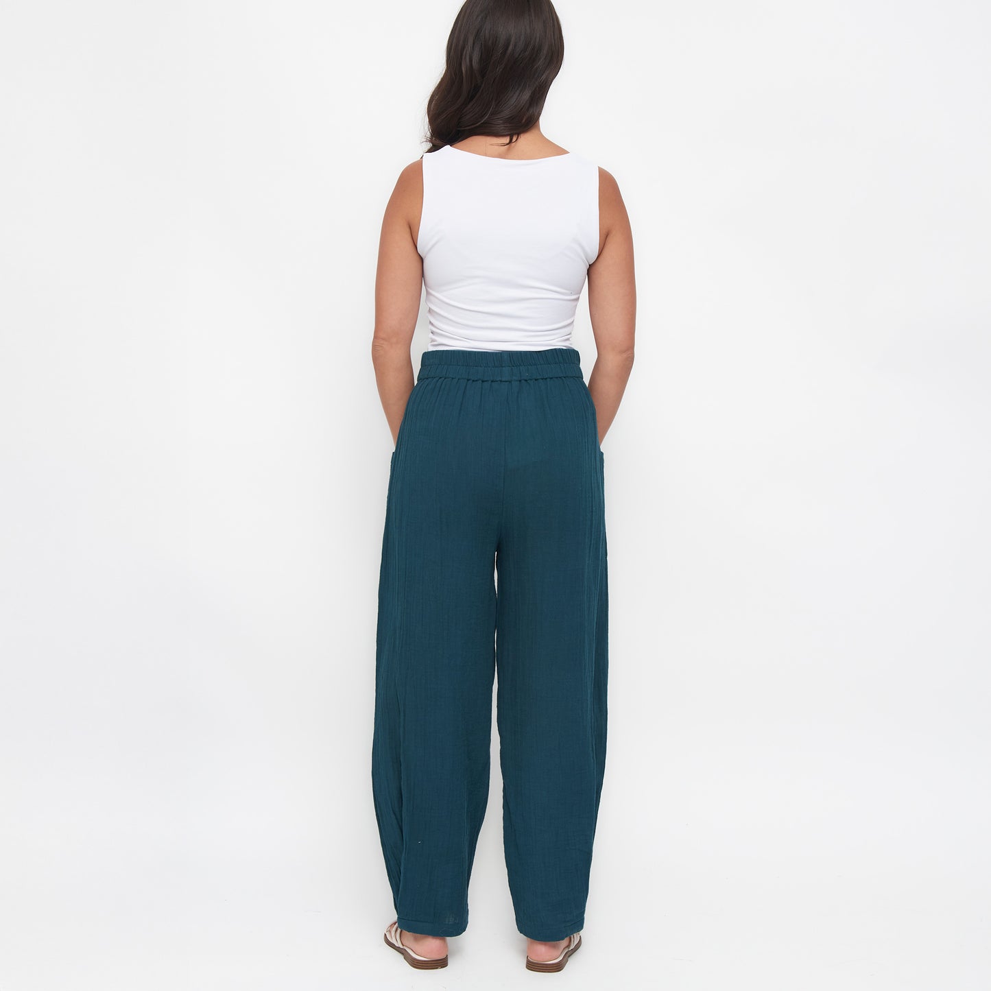 Jasmine Patch Pocket Cotton Gauze Tapered Pants