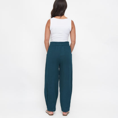 Jasmine Patch Pocket Cotton Gauze Tapered Pants