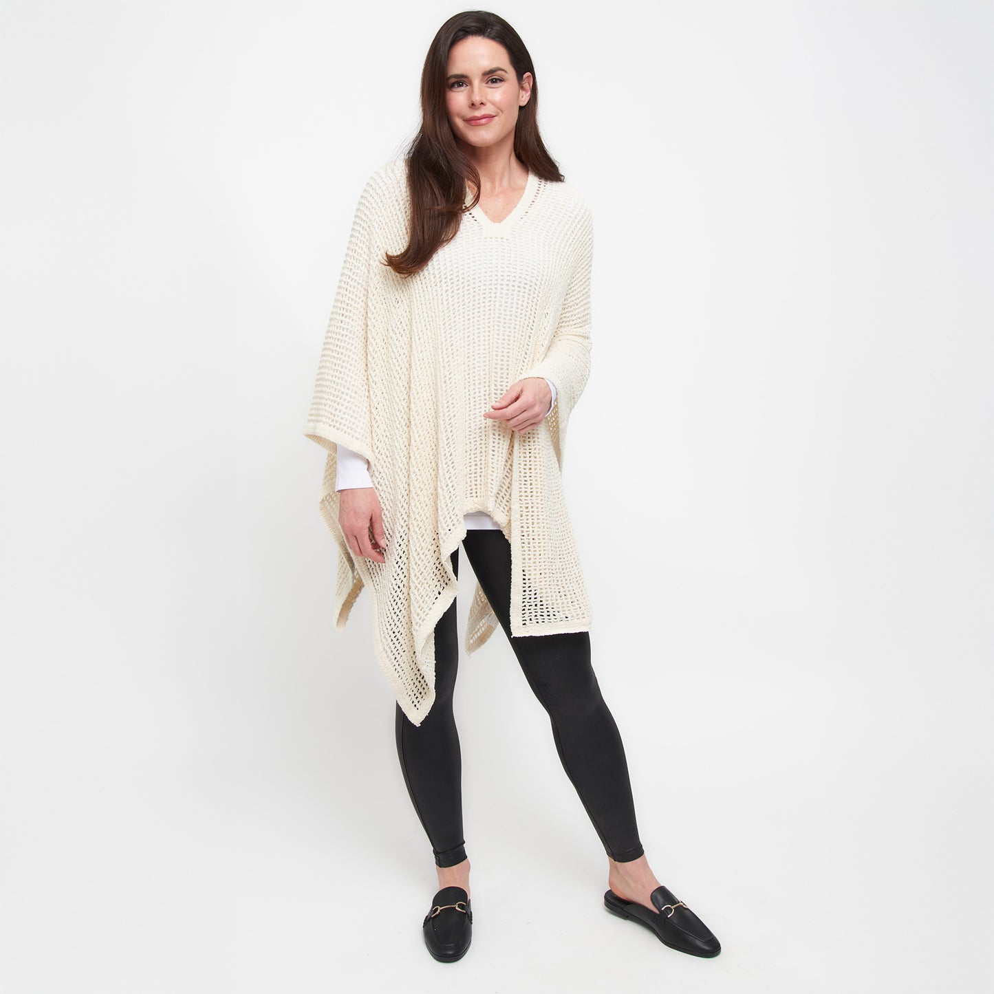 Presley One Size Open Sweater Knit Poncho