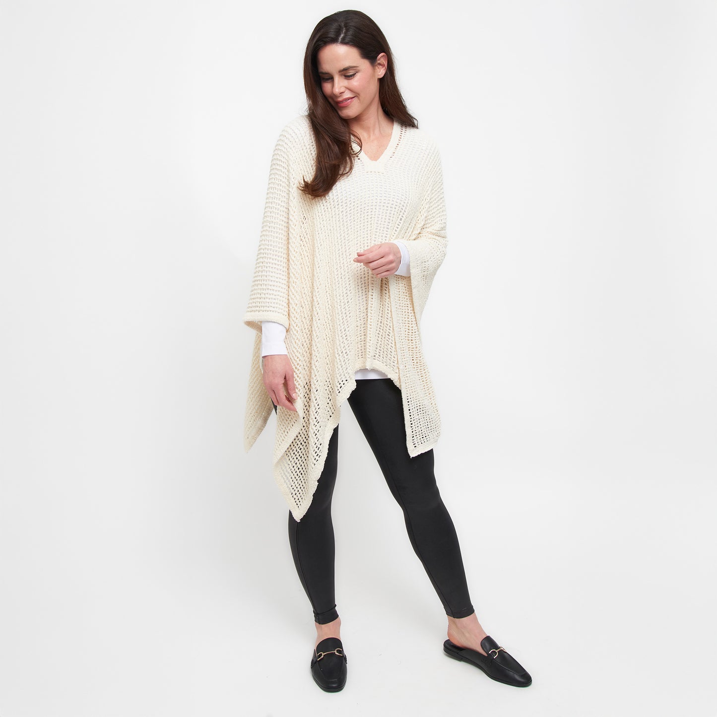 Presley One Size Open Sweater Knit Poncho