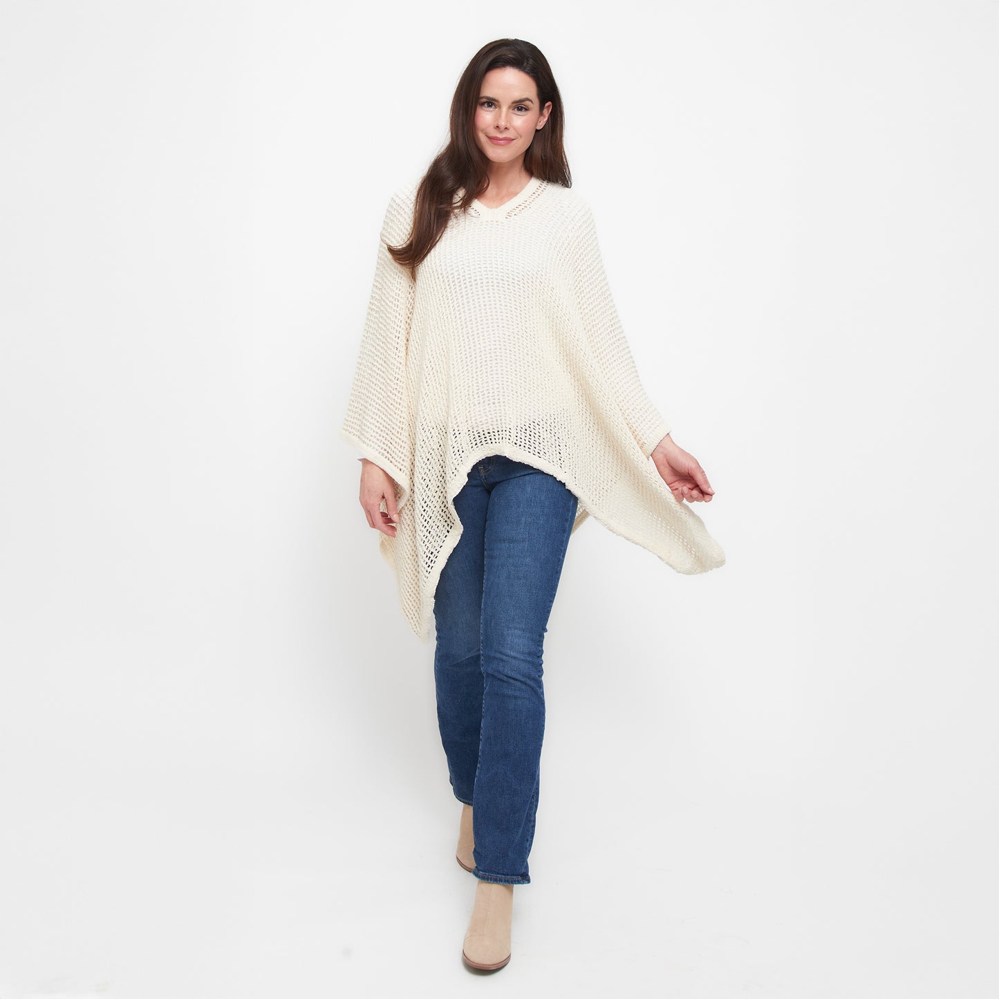 Presley One Size Open Sweater Knit Poncho