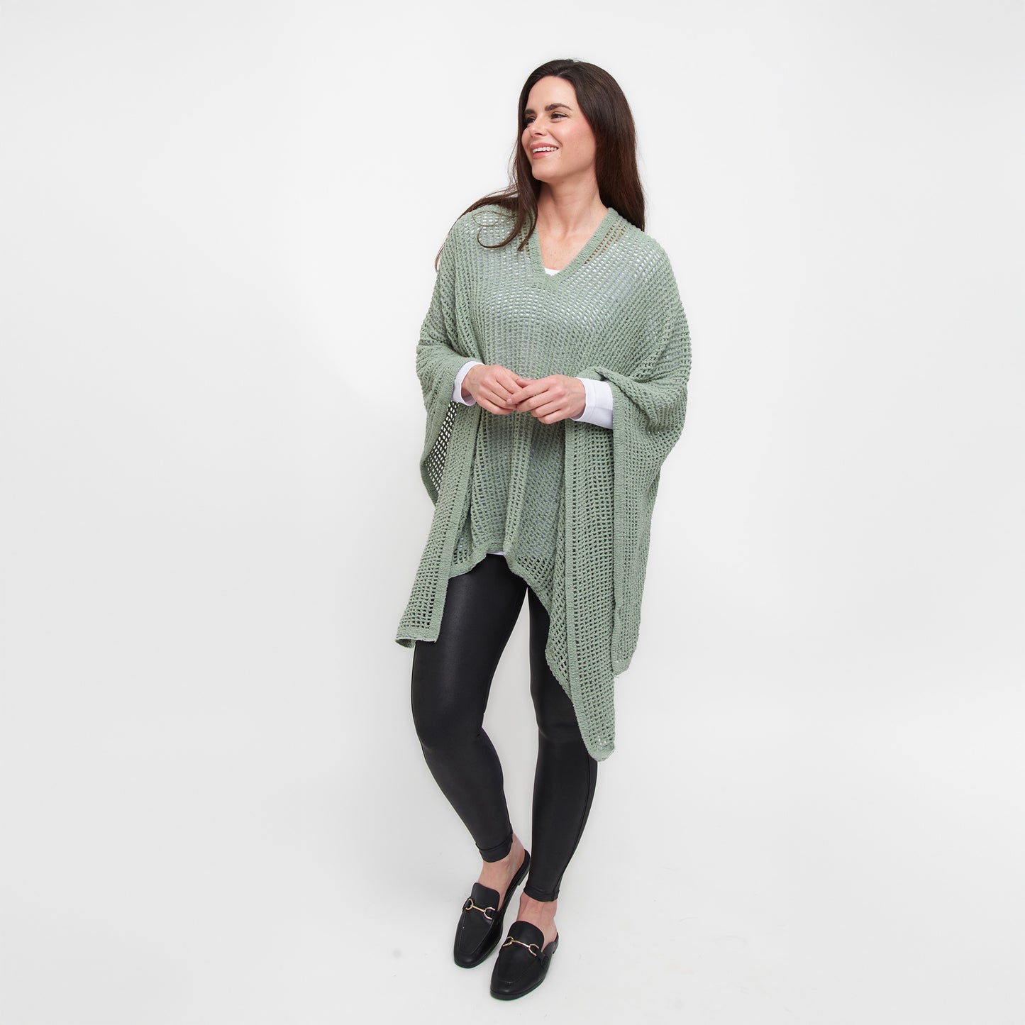 Presley One Size Open Sweater Knit Poncho