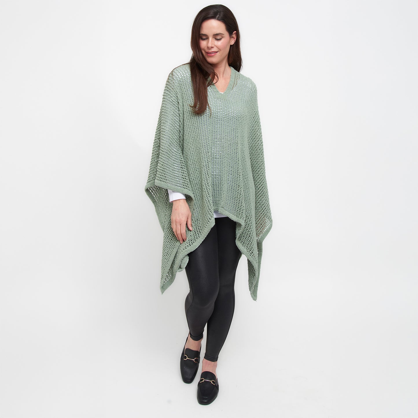 Presley One Size Open Sweater Knit Poncho
