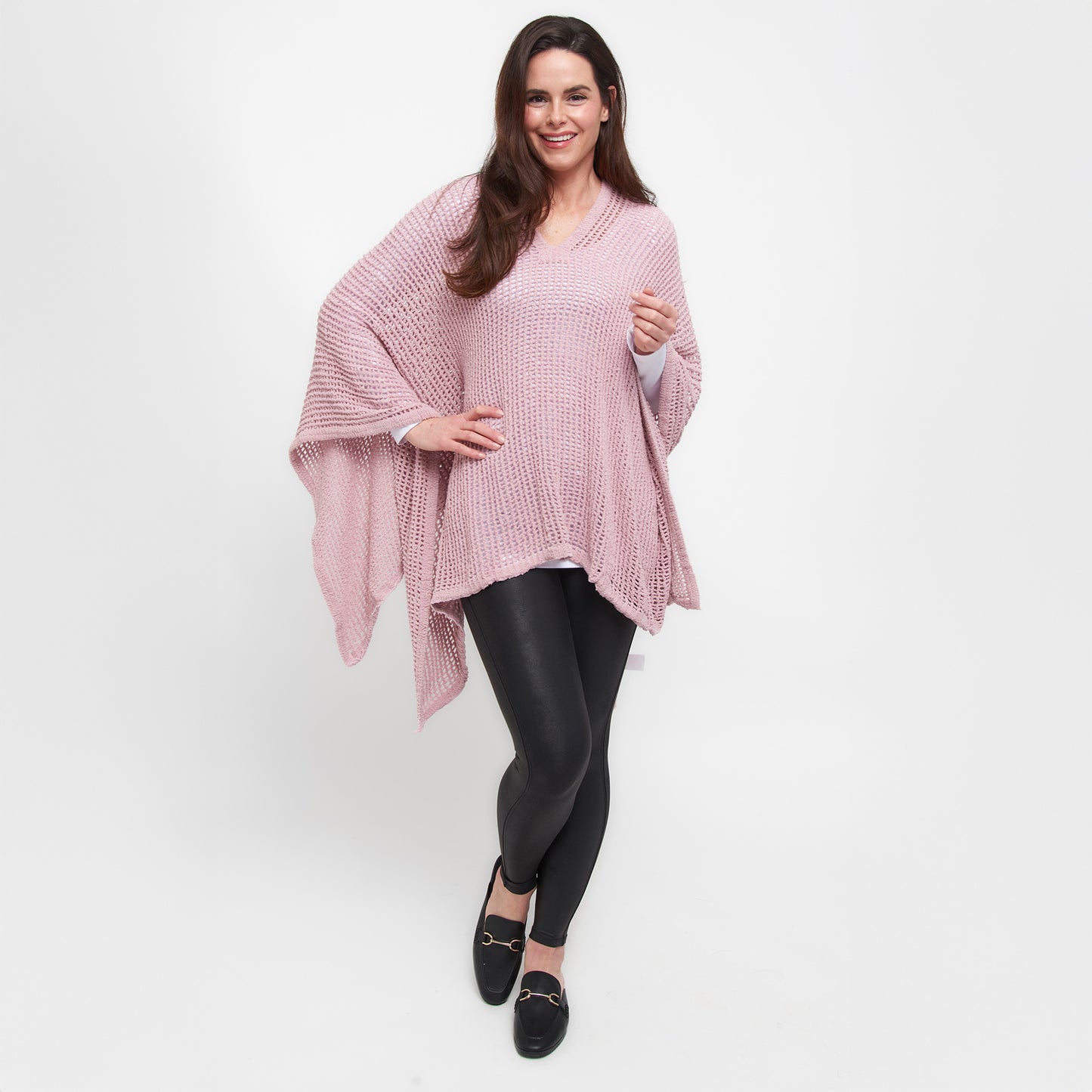 Presley One Size Open Sweater Knit Poncho