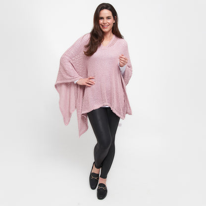 Presley One Size Open Sweater Knit Poncho