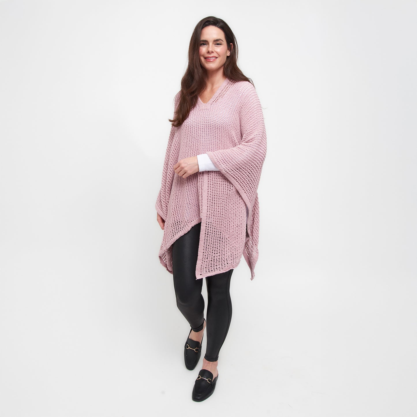 Presley One Size Open Sweater Knit Poncho