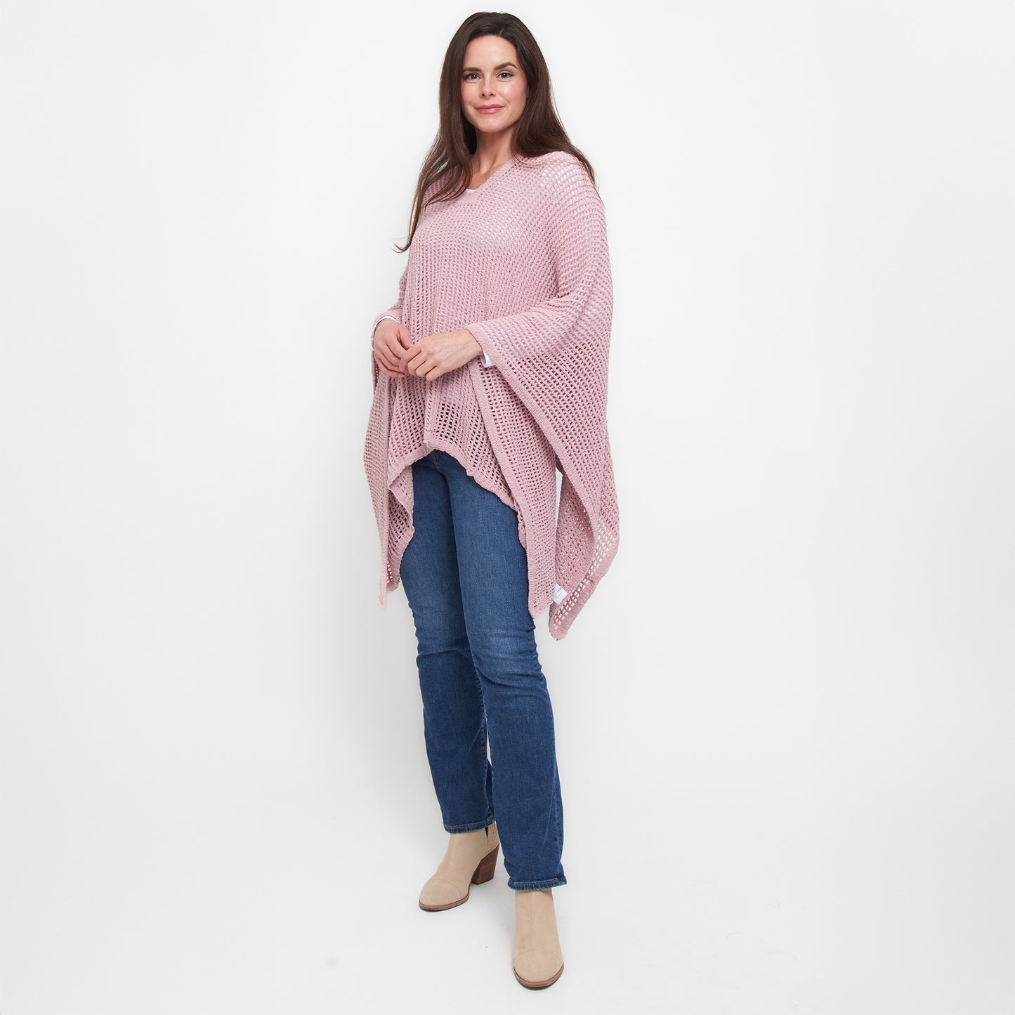 Presley One Size Open Sweater Knit Poncho