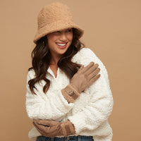 Morgan Teddy Bear Cuff Texting Winter Gloves