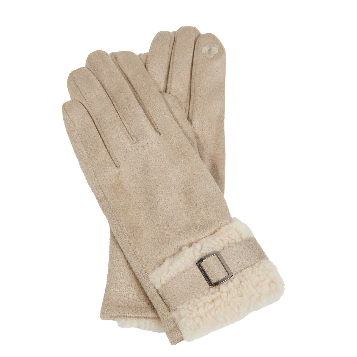Morgan Teddy Bear Cuff Texting Winter Gloves