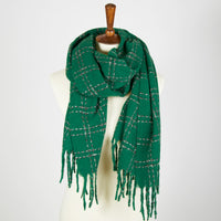 Riley Plaid Fringe Winter Scarf