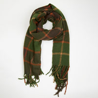 Kylie Windowpane Plaid Fringe Winter Scarf