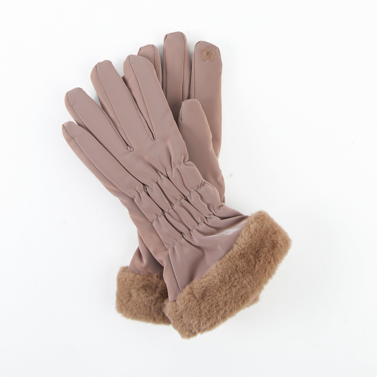 Spencer Faux Fur Cuff Texting Winter Gloves
