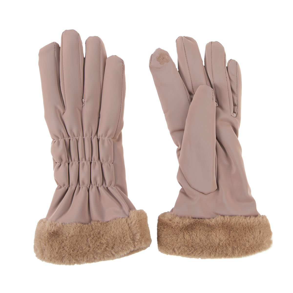 Spencer Faux Fur Cuff Texting Winter Gloves