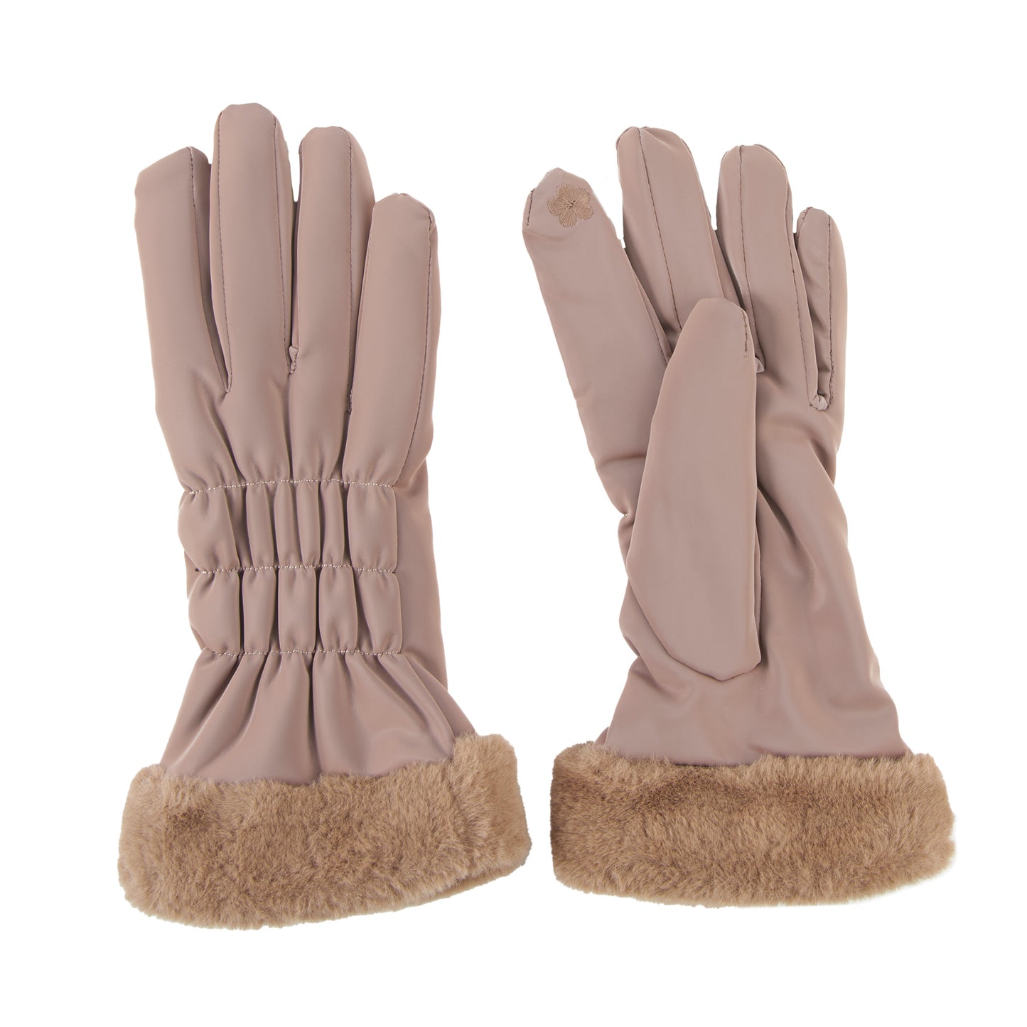 Spencer Faux Fur Cuff Texting Winter Gloves