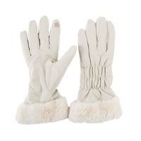 Spencer Faux Fur Cuff Texting Winter Gloves
