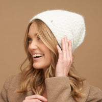 Andi Wool Blend Herringbone Winter Beanie Hat