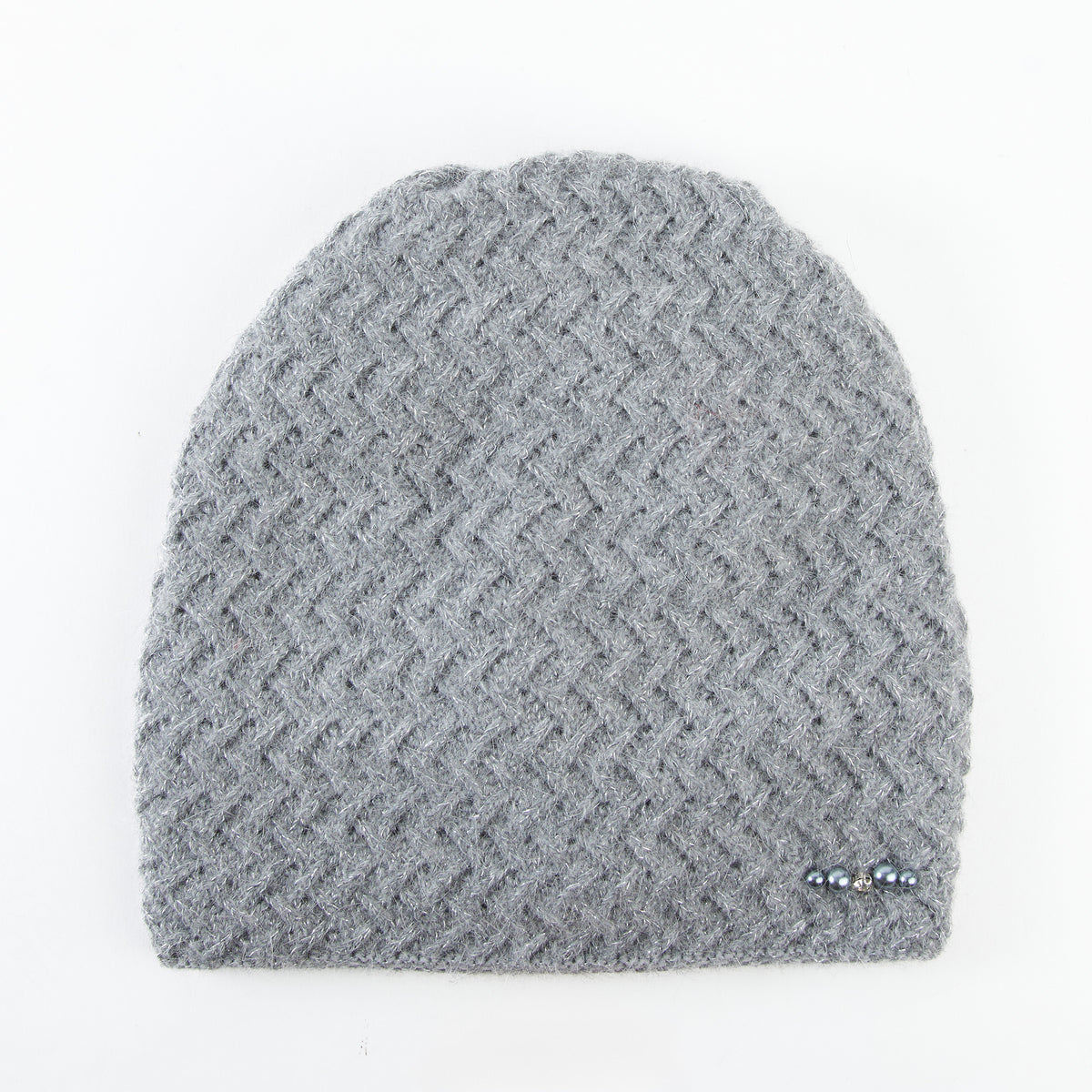 Andi Wool Blend Herringbone Winter Beanie Hat