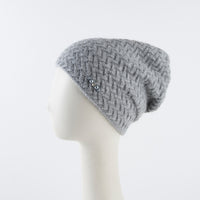 Andi Wool Blend Herringbone Winter Beanie Hat