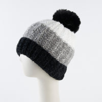 Jemmi Chenille Striped Pom Winter Beanie Hat