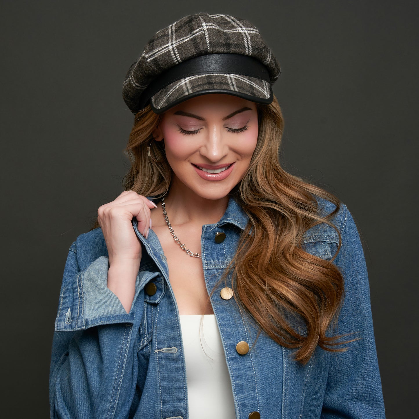 Aura Plaid Fashion Newsboy Hat