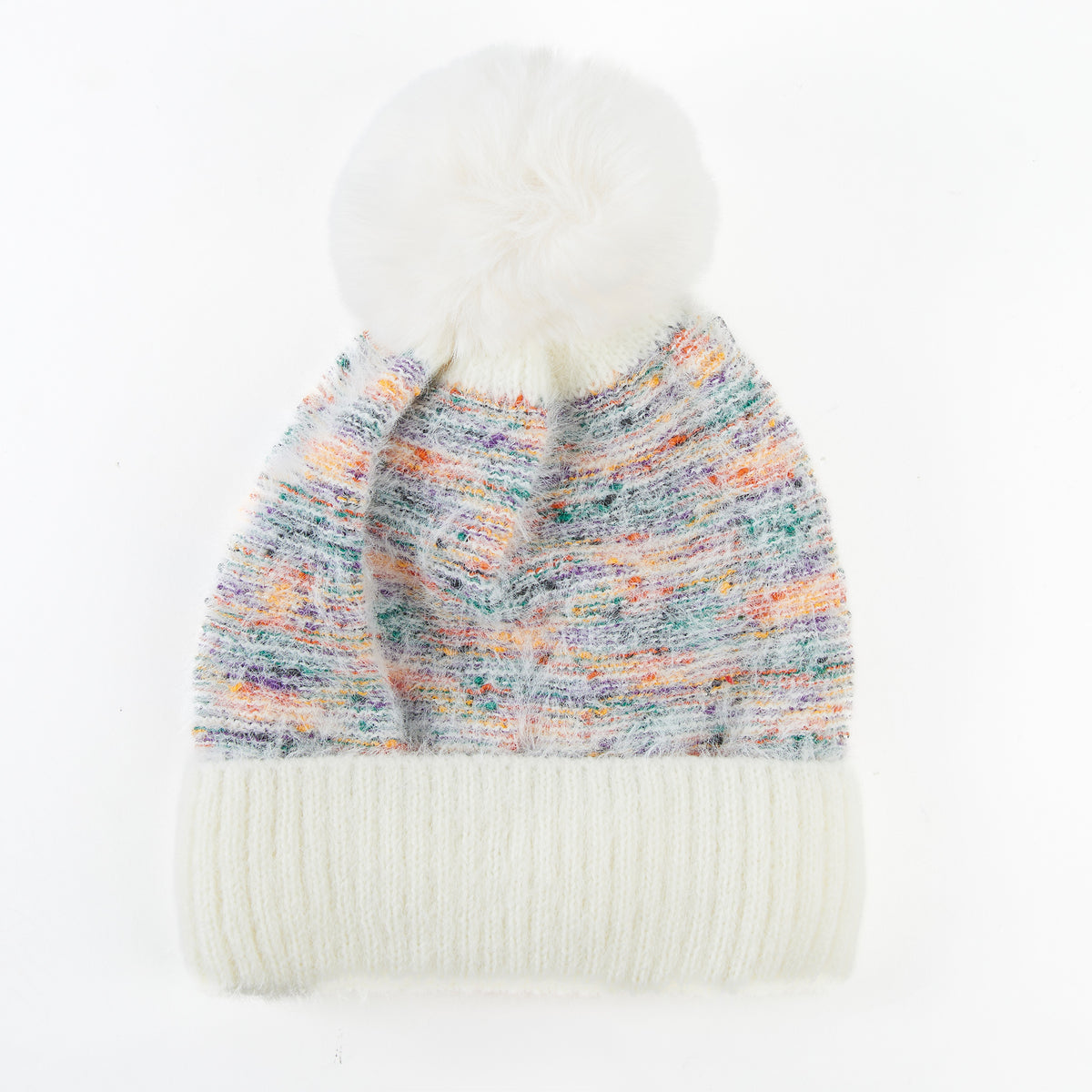 Kirry Knit Flecked Pom Winter Beanie Hat