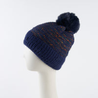 Kirry Knit Flecked Pom Winter Beanie Hat