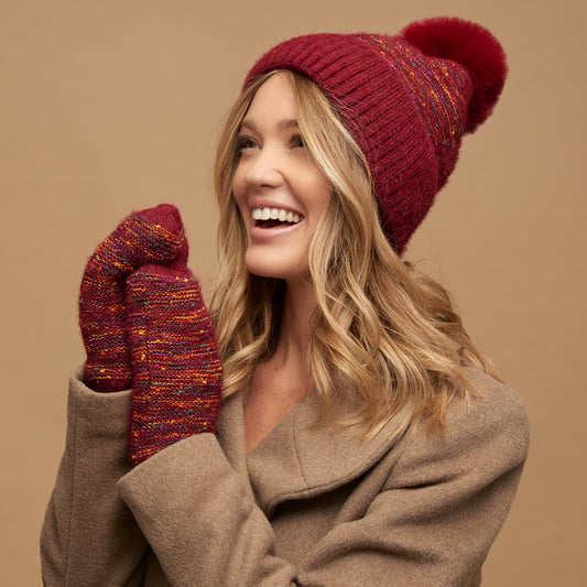 Kirry Knit Flecked Winter Mittens