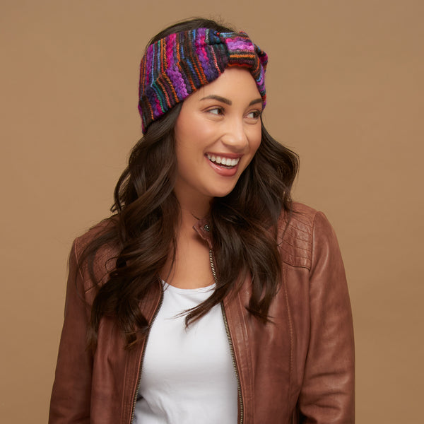 Emmy Striped Knotted Cold Weather Winter Fashion Headband