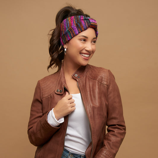 Emmy Striped Knotted Cold Weather Winter Fashion Headband